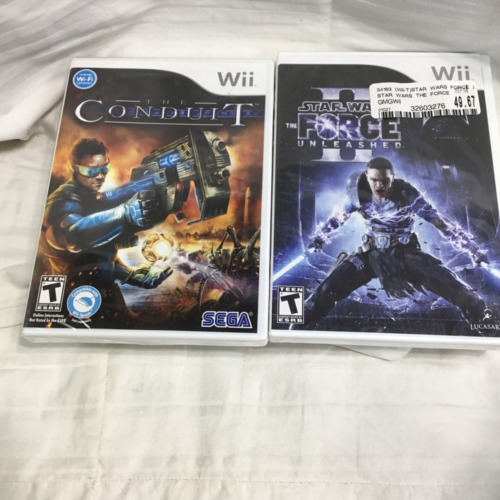 Wii games, NWT, still sealed, Star Wars Force Unleashed, The Conduit
